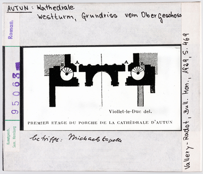 Vorschaubild Autun: Kathedrale Saint-Lazare, Westturm, Grundriss des Obergeschosses 